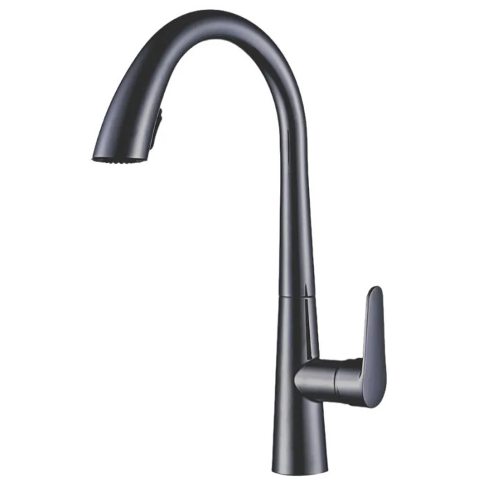 Змішувач для кухні Mixxus Premium WARTA 014 GRAPHITE з висувним виливом (MI6957)