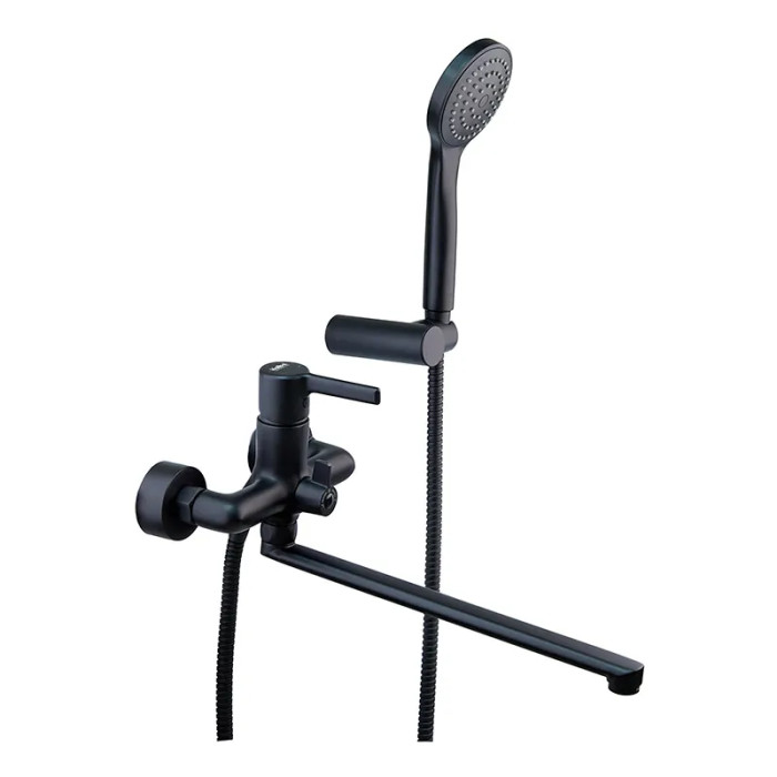 Смеситель для ванны HAIBA MARKUS 006 EURO BLACK с длинным изливом (HB3974)