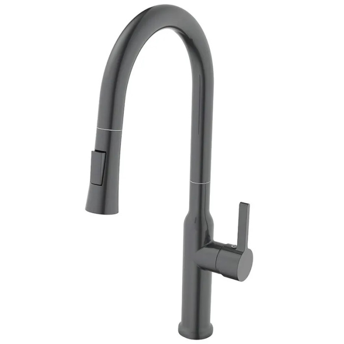 Кухонний змішувач Mixxus Premium PULL 014 GRAPHITE з висувним виливом (MI6959)