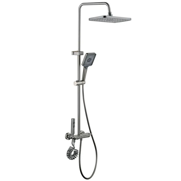 Душова колона зі змішувачем Mixxus Premium MARLIN 009-J GRAPHITE з кнопкою перемикання, 4 режими (M