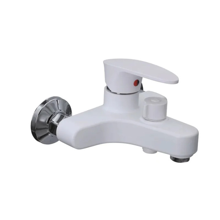 Змішувач для ванни Plamix CEZAR-009 EURO SET White, короткий вилив (PM0692)