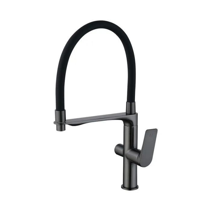 Змішувач для кухні Mixxus Premium DERBY 021 (NUT) GRAPHITE REFL.BLACK з виходом для питної води  (M