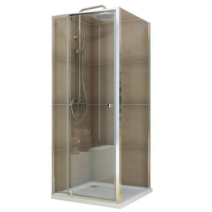 Душевая кабина Koer SR SC05 90x90x195см без поддона прозрачное стекло Easy Clean 6мм, хром (KR5363)
