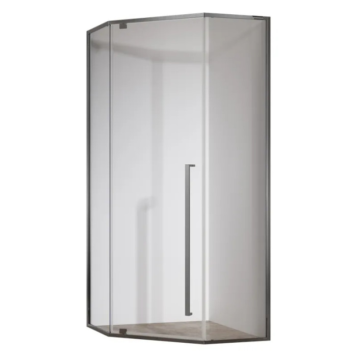 Душевая кабина без поддона Koer SR SC06 90x90x200см прозрачное стекло Easy Clean 8мм, графит (KR5366)