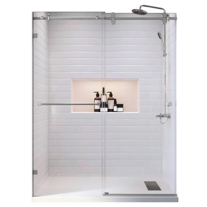 Двери в нишу Koer SR SD06 140x220см прозрачное стекло Easy Clean 8мм, хром (KR5368)