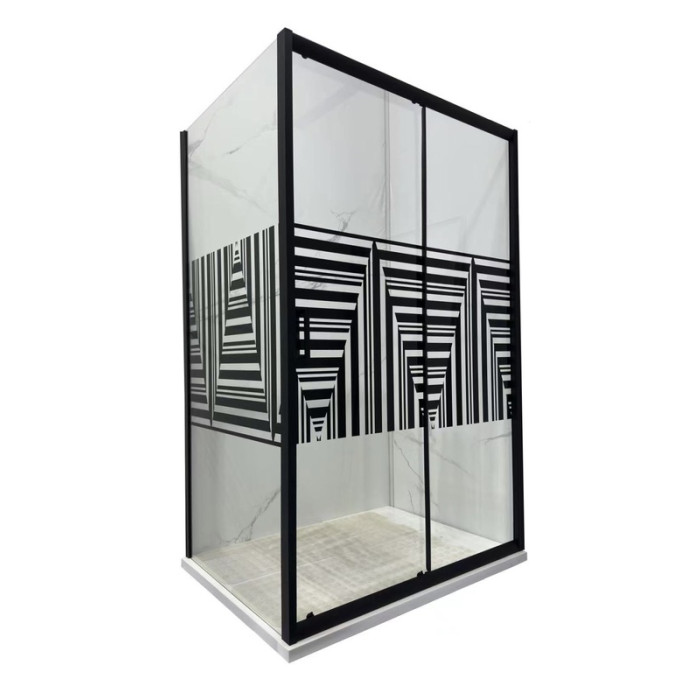 Душова кабіна Artex STT-110 black print 110x80х185 БЕЗ ПІДДОНА (AR-STT110BLPRNOPOD)