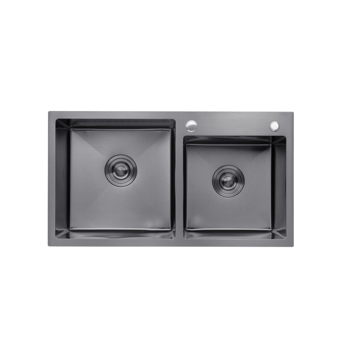 Кухонна мийка Kroner KRP Schwarze - 7843ZHM PVD (3.0/1.0 мм)