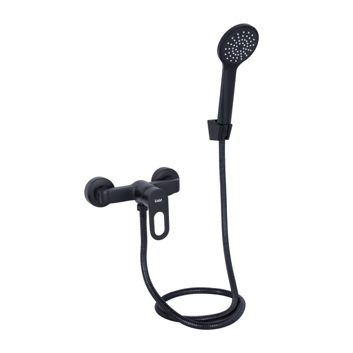 Змішувач для душу Lidz Latwa 010 з душовим гарнітуром (k40) LDLAT010BLA45421 Black