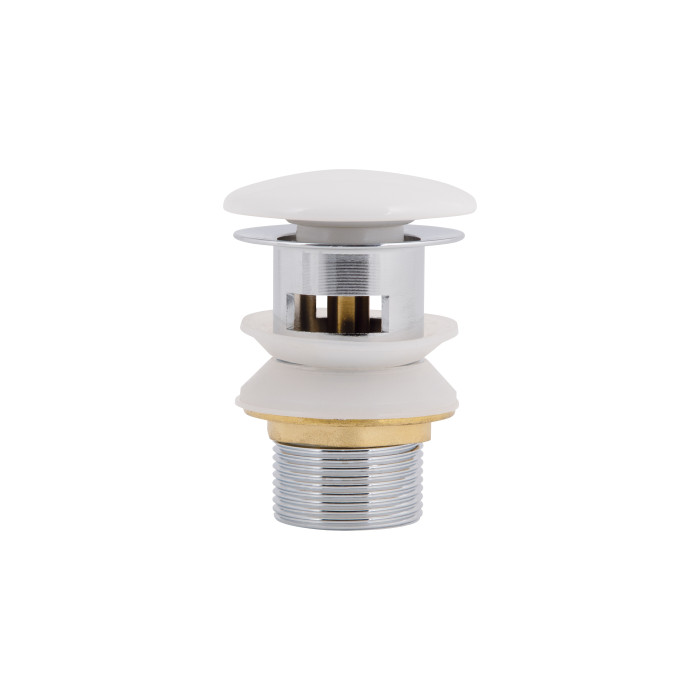 Донный клапан Pop-up Qtap для биде с переливом 70х70х110 мм Белый (QT052PU43055)
