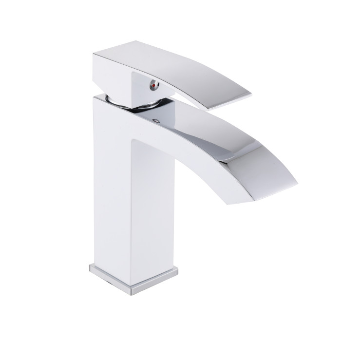 Змішувач для раковини Qtap Swan Cascada QTSWA270CRW45568 Хром/Білий