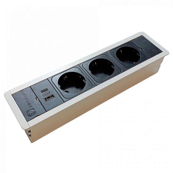 Розеточный блок ASA VersaFrame 3.0 3x220 USB 5V белый (060.40F.00008)