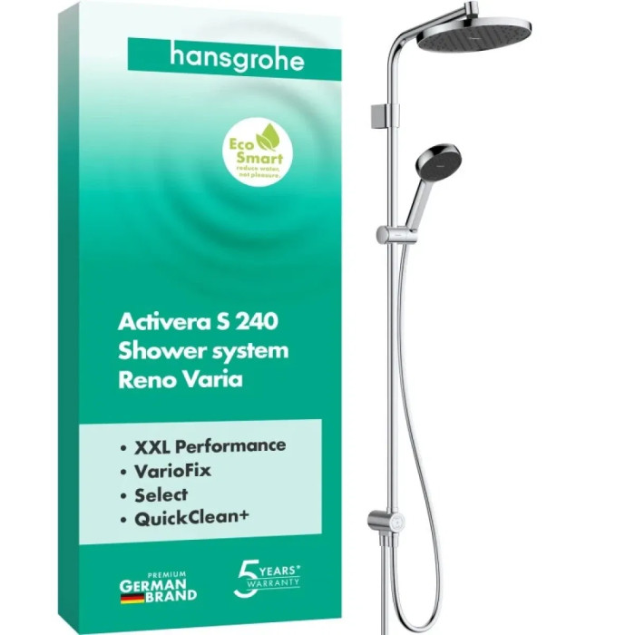 Душова система hansgrohe Activera S 240 1jet EcoSmart Reno Varia хром (28074000)