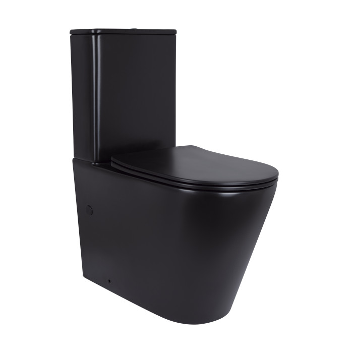 Унітаз підлоговий Qtap Scorpio Ultra Quiet безобідковий Soft-close MATT BLACK (QT14226088AMB)
