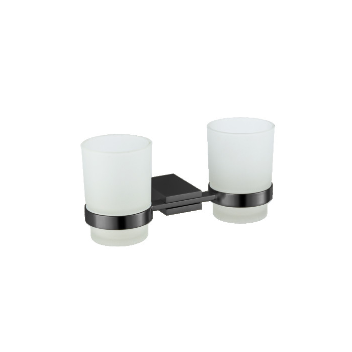 Стакан для зубных щеток VBI NEPTUNE BLACK двойной (VBI-040514BL)