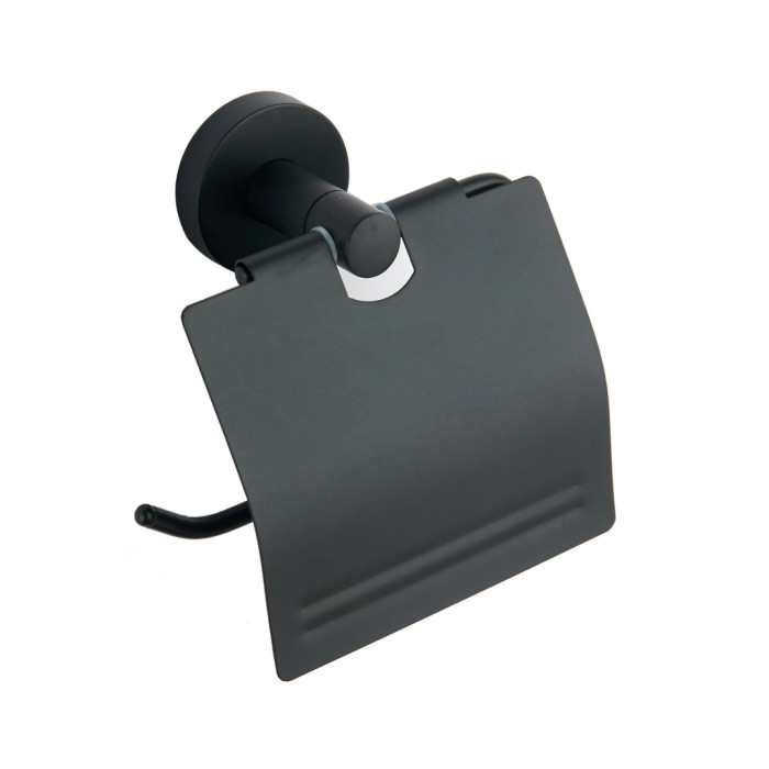 Держатель для туалетной бумаги с крышкой VBI VENUS BLACK 