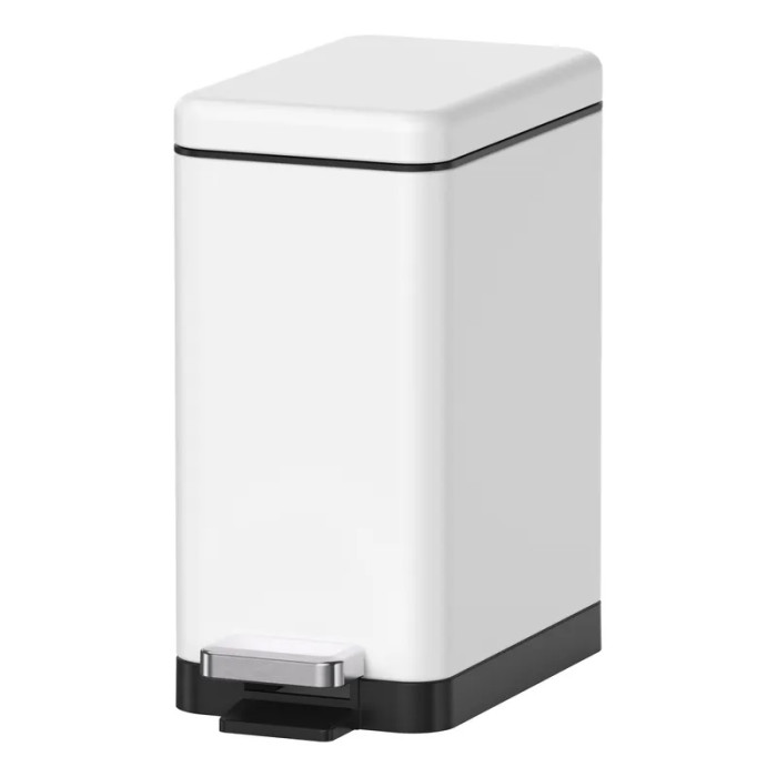 Відро для сміття з плавним закриттям Koer TC-010206-08 6 л біле матове (KR5595)