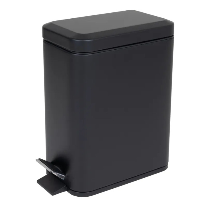 Відро для сміття Zerix Sansa-TC0105 Black 5 л з плавним закриттям, чорне матове (ZX5894)