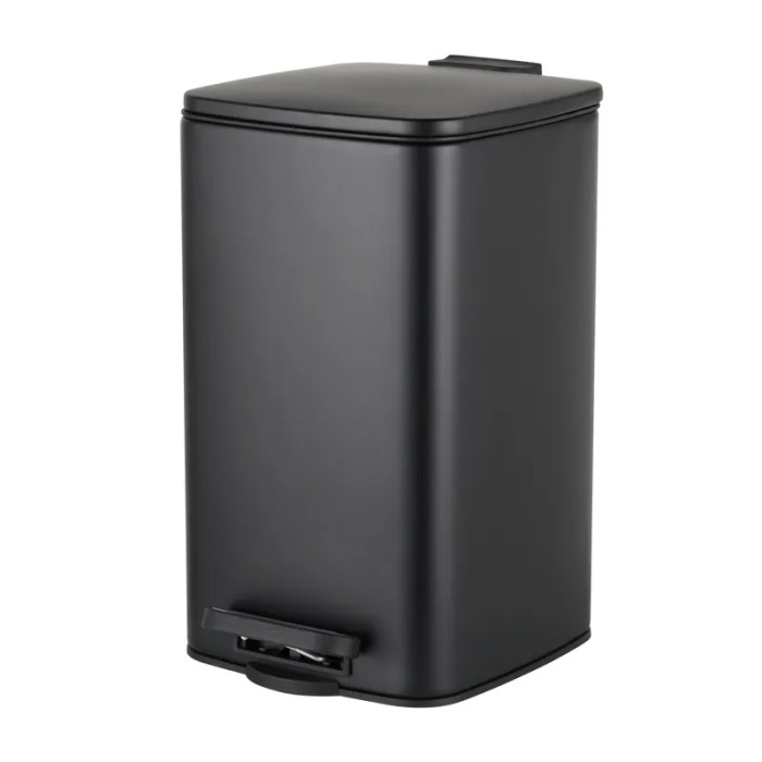 Відро для сміття з плавним закриттям квадратне Zerix Kubix-TC0108 Black 8 л чорний (ZX5892)