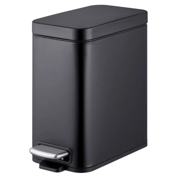 Відро для сміття Mixxus Premium Quadro-TC0105 Black 5л з плавним закриттям, матове чорне (MI7061)