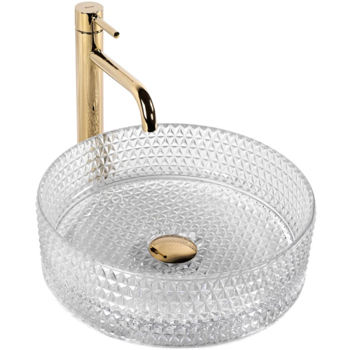 Умывальник (раковина) REA CRISTAL TRANSPARENT накладной  (REA-U9670)