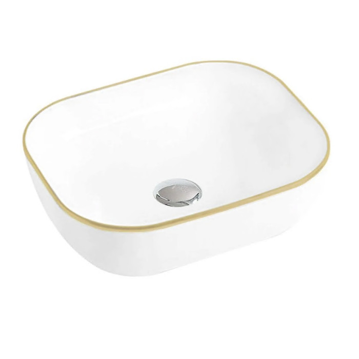 Умывальник (раковина) MEXEN MIRABEL WHITE GOLD EDGE накладной (MEX-22115005)