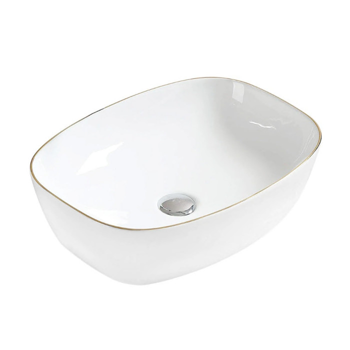 Умывальник (раковина) MEXEN LITA WHITE GOLD EDGE накладной (MEX-22124905)