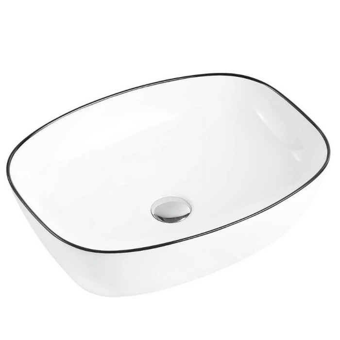 Умывальник (раковина) MEXEN LITA WHITE BLACK EDGE накладной (MEX-22124907)