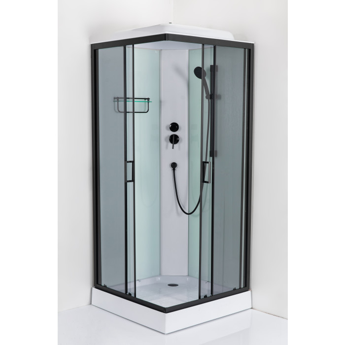 Душевой бокс Poli black - HL 90*90*215 мелкий поддон ( А0058302 )