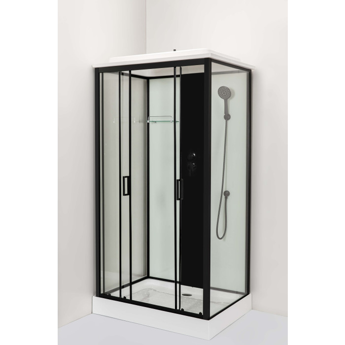 Гидромассажный бокс AquaStream GLS 110SLW ALL BLACKS 110x80x215 см, мелкий поддон (18 849)