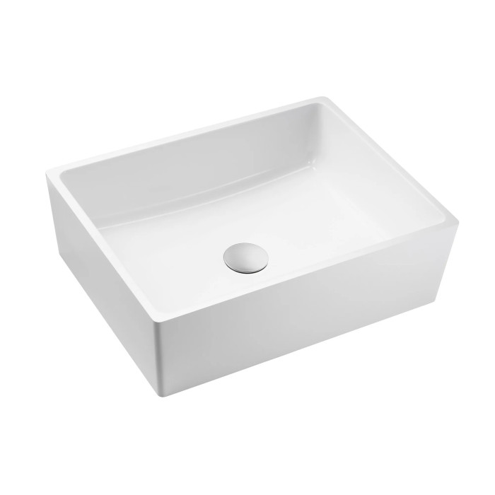 Раковина GRANADO Tolosa White gel прямокутна накладна 485x375x150 (gbs1205g)