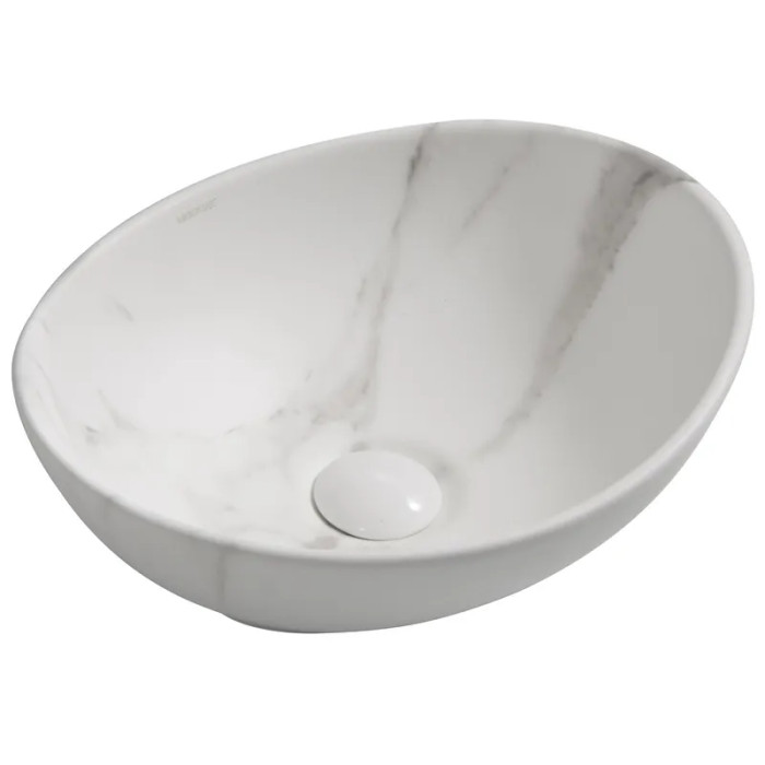 Раковина накладная MIXXUS PREMIUM ELLIPSE-0108 MARBLE 400х330х145mm (MP6526)