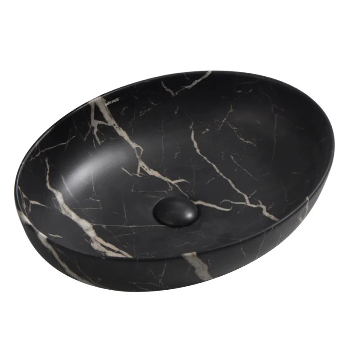 Раковина накладна Mixxus Premium ELLIPSE-0102 MARBLE 515х400х130мм (MP6552)