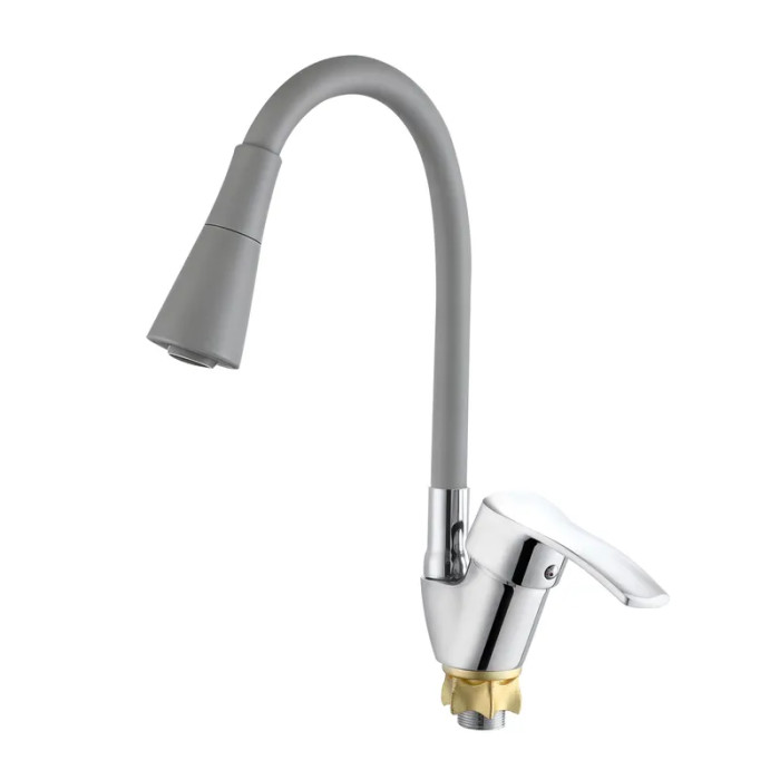 Смеситель для кухни Zerix YUT 279 Reflector Gray с серым