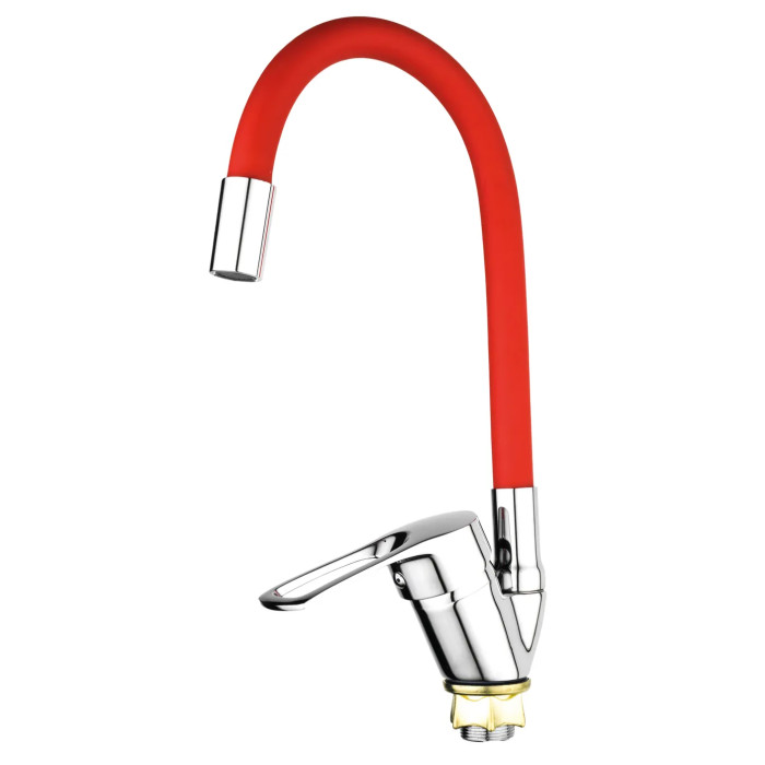 Змішувач для кухні Mixxus FANY 011 (Nut) Refl.Red високий гнучкий хром (MI6290)