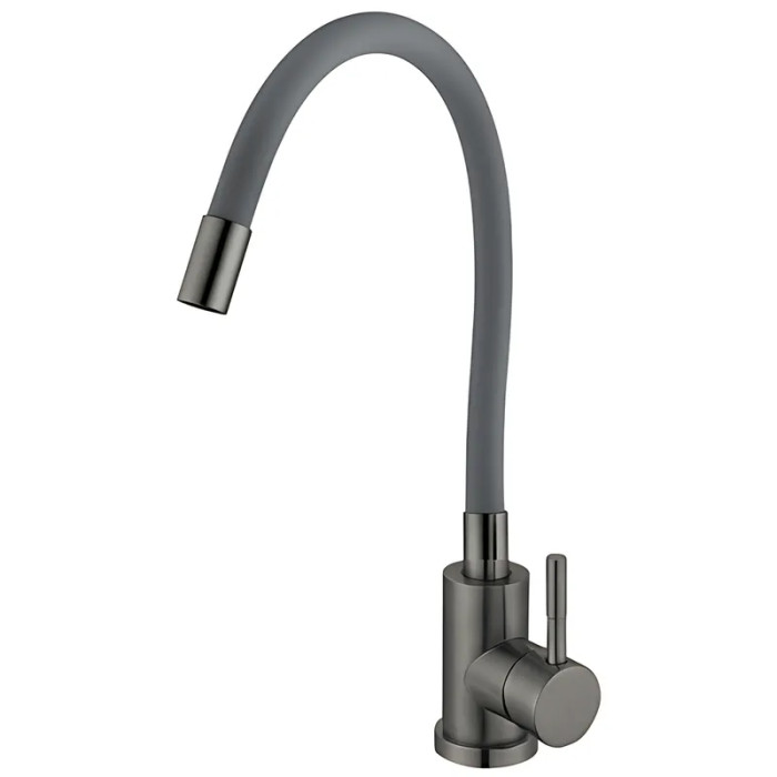 Змішувач для кухні MIXXUS SEO-011 GRAPHITE REFL.GRAY з силіконовим виливом з нерж.сталі SUS304, колір графіт (MI8225)