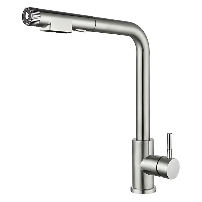 Змішувач для кухні Mixxus LUX-021 PULL з нерж. сталі SUS304 (MI8229)