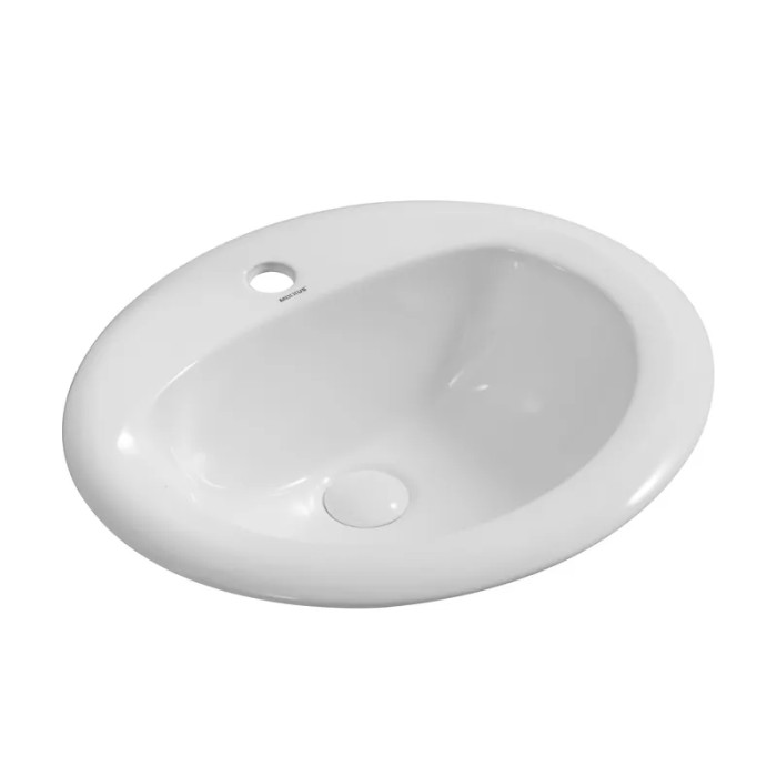 Раковина врізна Mixxus Premium TOPPER-1602 515х400х200mm з отвором під змішувач та переливом (MP6572)