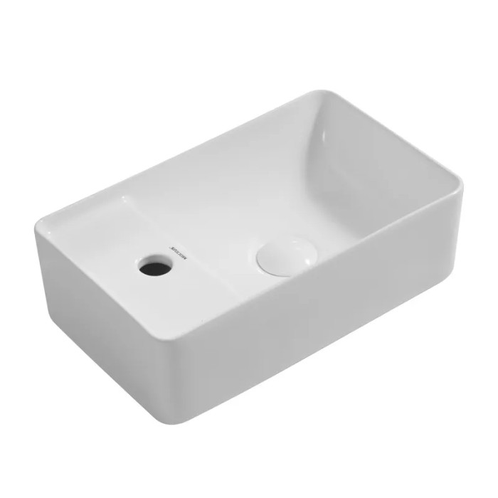 Подвесная раковина Mixxus Premium Quadro-1201-R 430х265х135mm с отверстием под смеситель и переливом (MP6504)