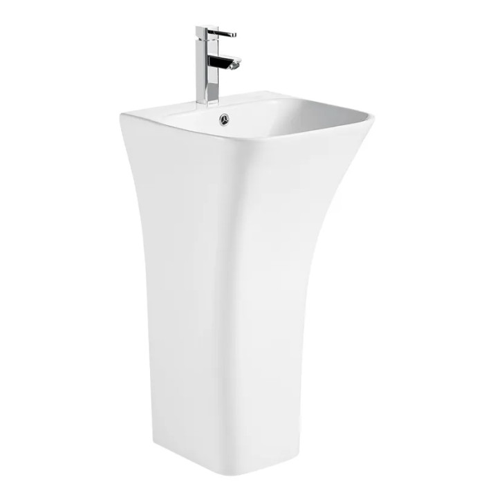 Раковина моноблок Mixxus BEVEL-1101 підлогова з отвором під змішувач та переливом 450х435х835mm (MI6697)