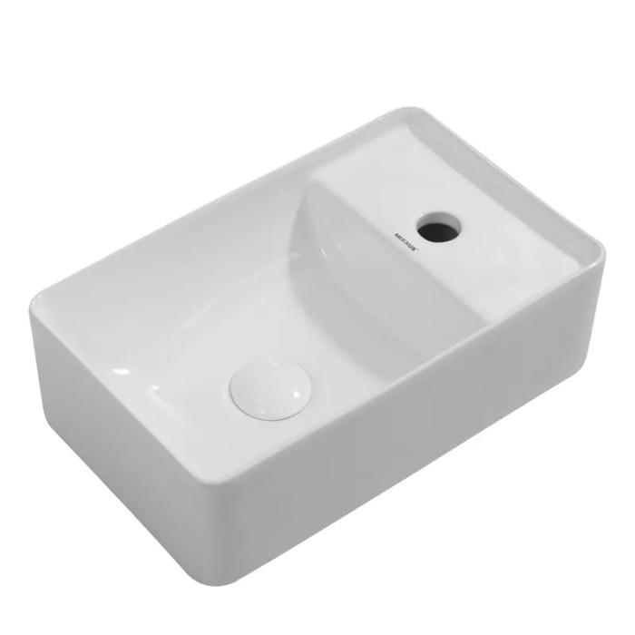 Раковина подв. MIXXUS PREMIUM QUADRO-1201-L 430х265х135мм с отв. под см. и переливом (MP6505)