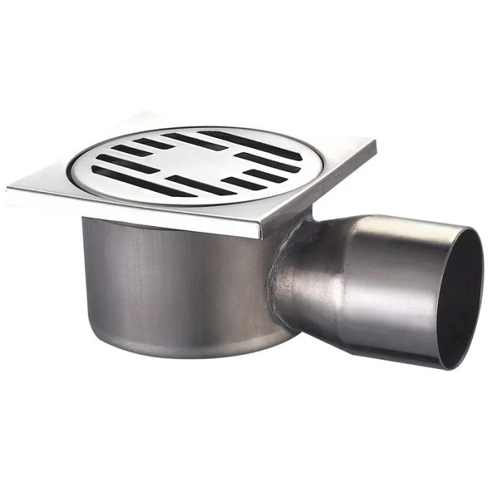Душевой трап из нержавеющей стали Champion DRain-02-10x10-90 (кутовое отведение) (CH6144)