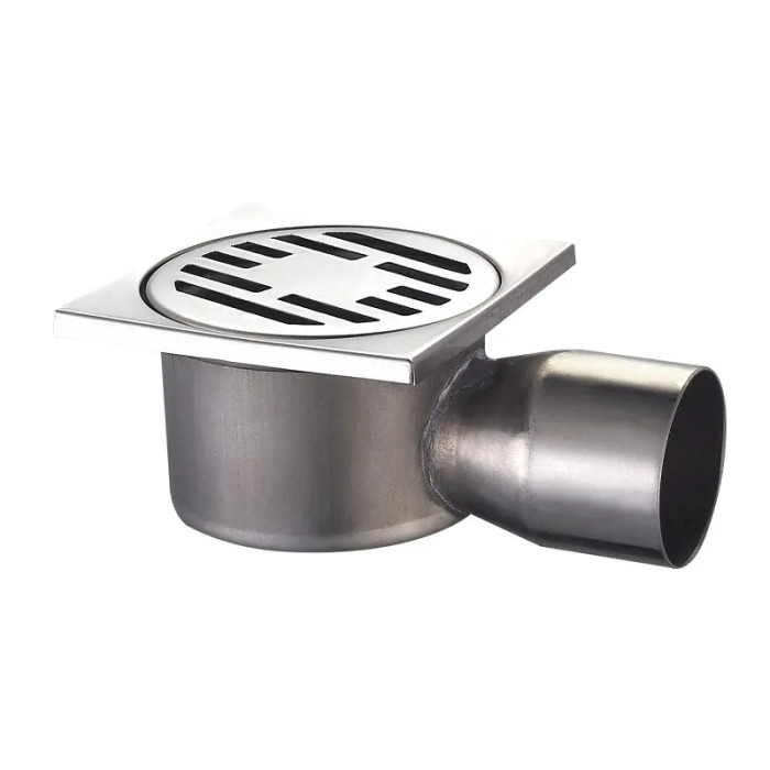 Душевой трап Mixxus Drain-02-10x10-90 из нержавеющей стали SUS304 (кутовое отведение) (MI3419)