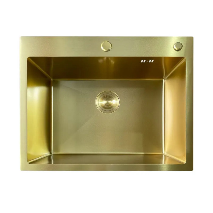 Мийка кухонна Mixxus MH6050 Micro Decor Brushed Gold (3.0/0.8) з нерж. сталі (матове золото) (MI8222)