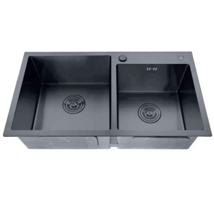 Мийка з нержавіючої сталі ZERIX ZH7843D-215 NANO-BLACK (3.0/0.8) (MX1594)