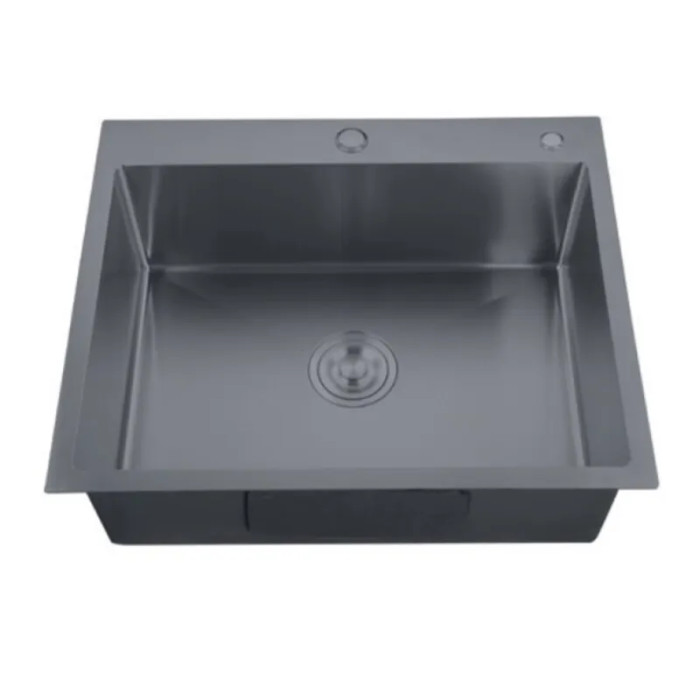 Кухонна мийка Zerix ZH5050-215 Nano-Black (3.0/0.8) з нержавіючої сталі (MX1582)