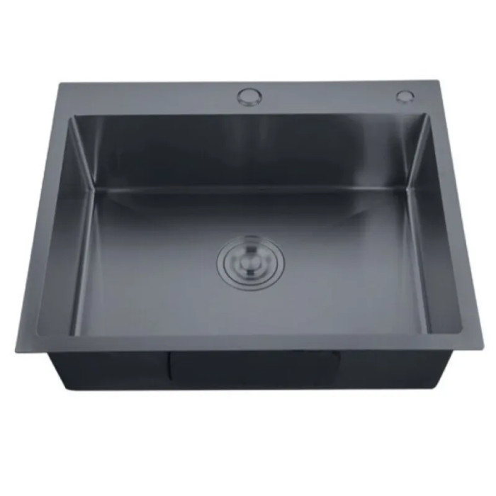 Кухонна мийка Zerix ZH5843-215 Nano-Black (3.0/0.8) з нержавіючої сталі (MX1584)