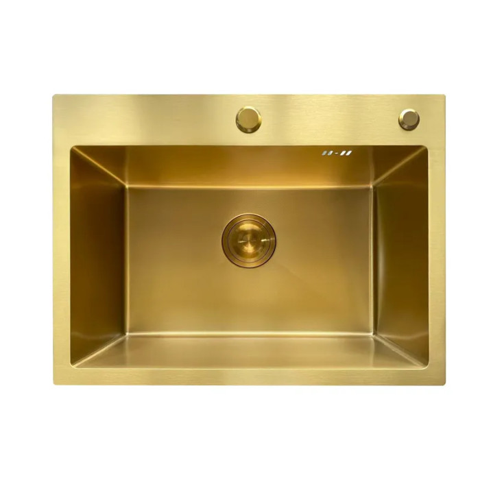 Кухонна мийка Mixxus MH5843 Micro Decor Brushed Gold (3.0/0.8) з нержавіючої сталі (матований золото) (MI8218)