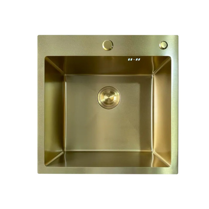 Кухонна мийка Mixxus MH5050 Micro Decor Brushed Gold (3.0/0.8) з нерж. сталі матове золото (MI8214)