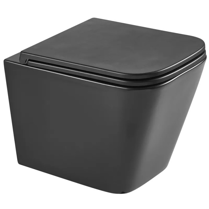 Унітаз підвісний Mixxus Premium QUADRO-0301-T3 BLACK 490х340х360mm, система TORNADO 3.0 (MP6587)