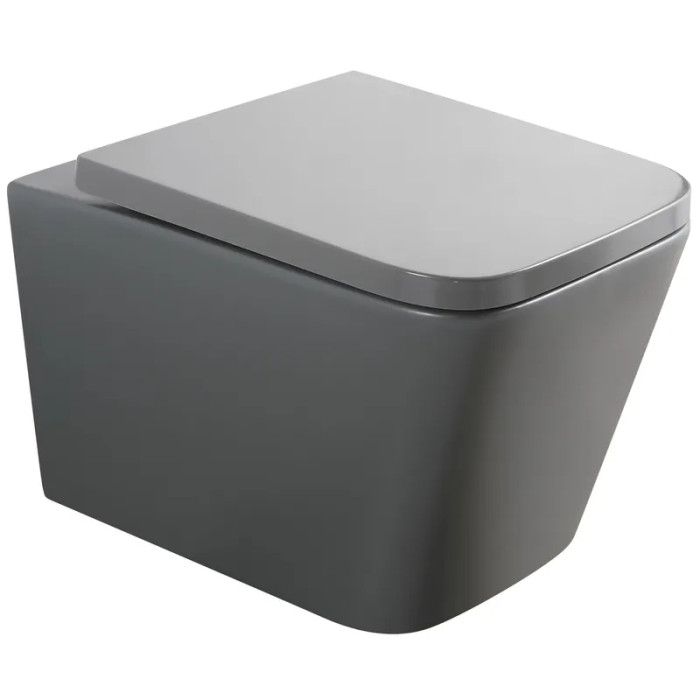 Унітаз підвісний Mixxus Premium QUADRO-0305-R GRAY 510x350x345mm Rimless (MP6656)